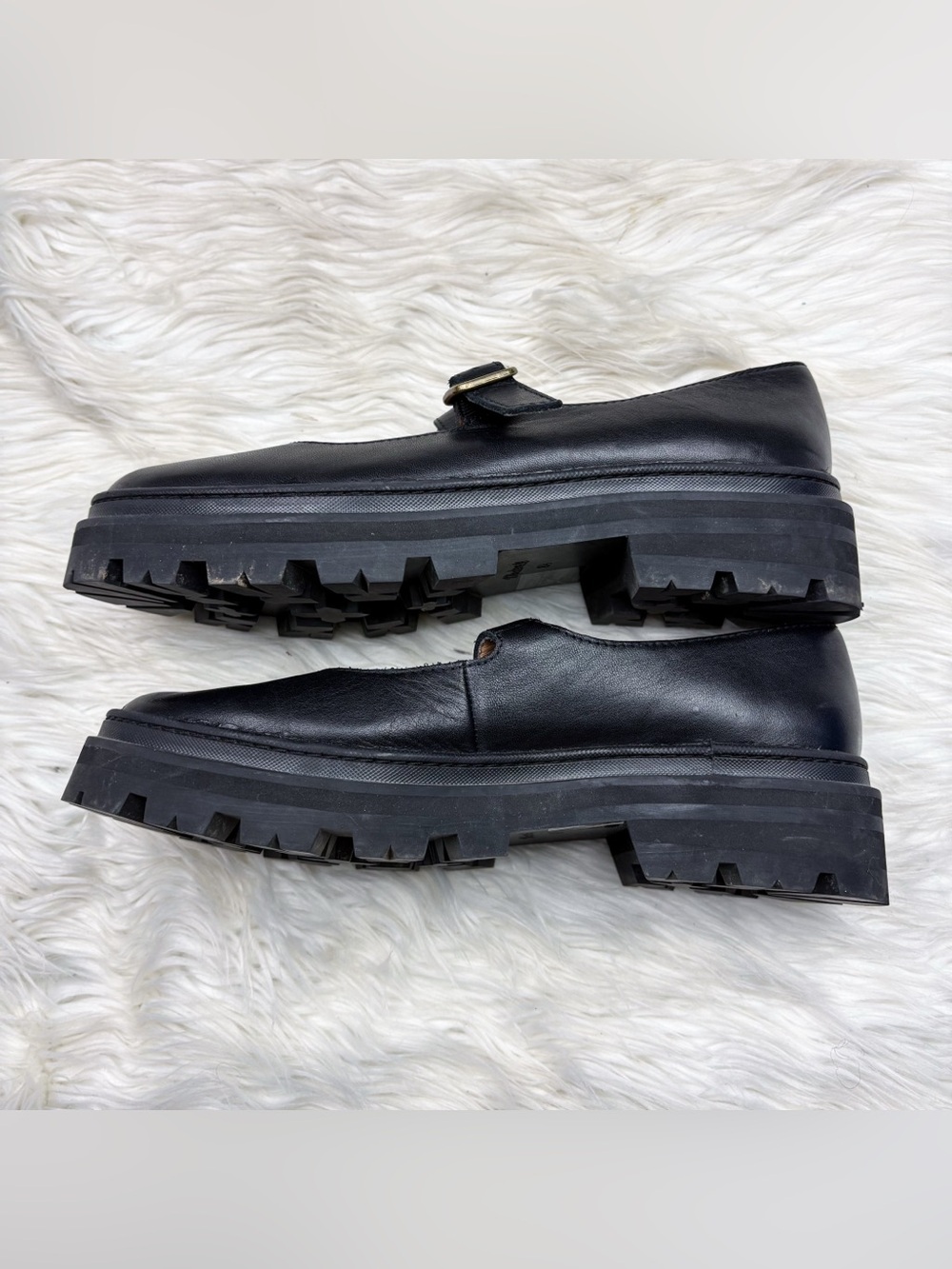 Madewell The Freya Platform Lugsole Mary Jane True Black Leather Size 8.5 - Picture 6 of 12